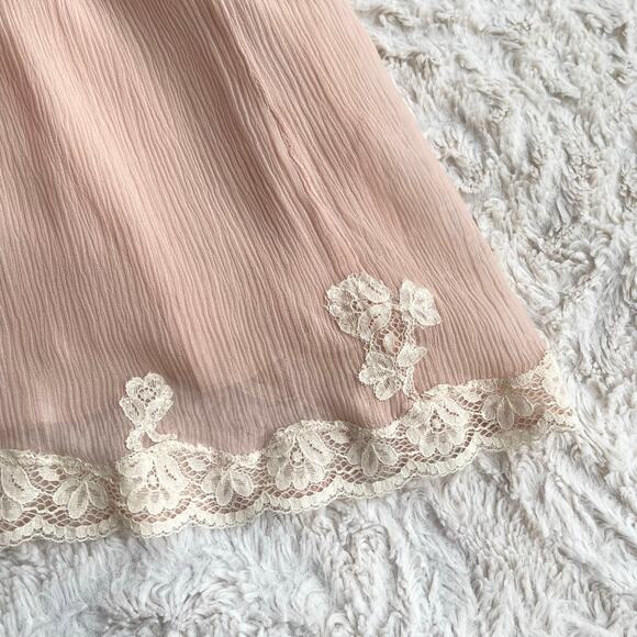 Gold Hawk silk chiffon lace camisole cami tank blouse top vintage Y2K fairy M - Picture 8 of 16